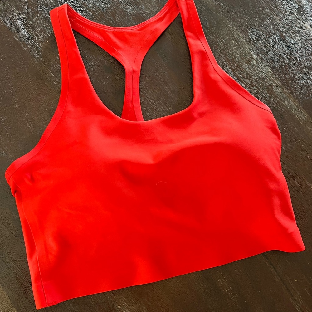 ALO Yoga Red Racerback Sports Bralette plus biker shorts. Selling as a set - Picture 6 of 13